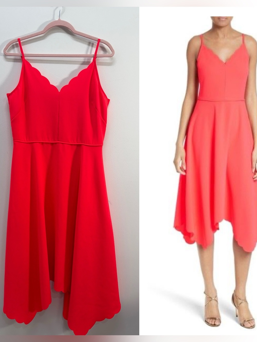 Ted Baker Dress Vibrant  Scallop-Edge High-Size 4